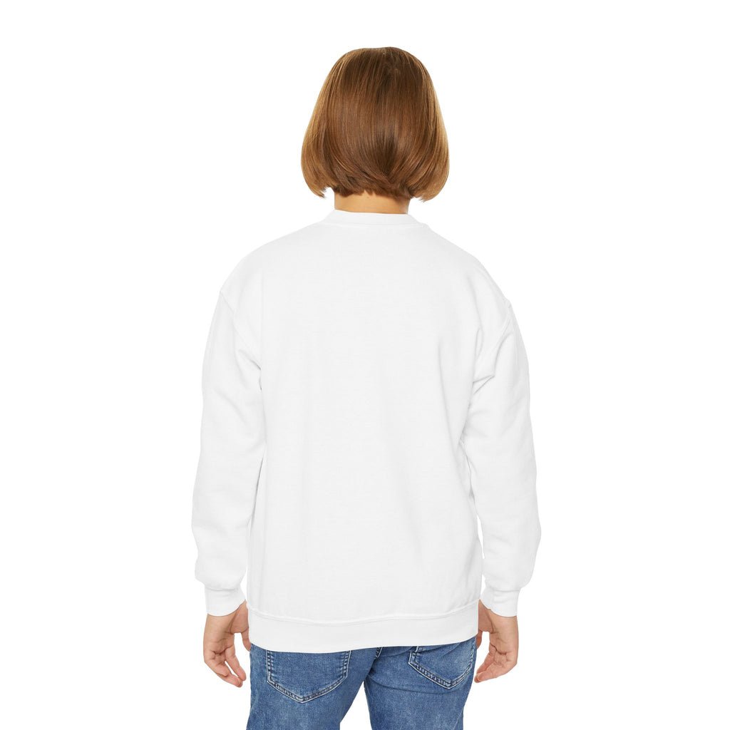 Youth Crewneck Sweatshirt — 'Angel' Script with Halo Graphic