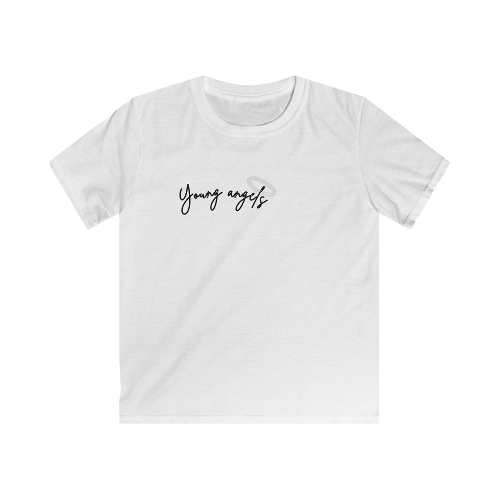 Kids Tee – "Young Angels" Minimal Script Shirt for Girls & Boys