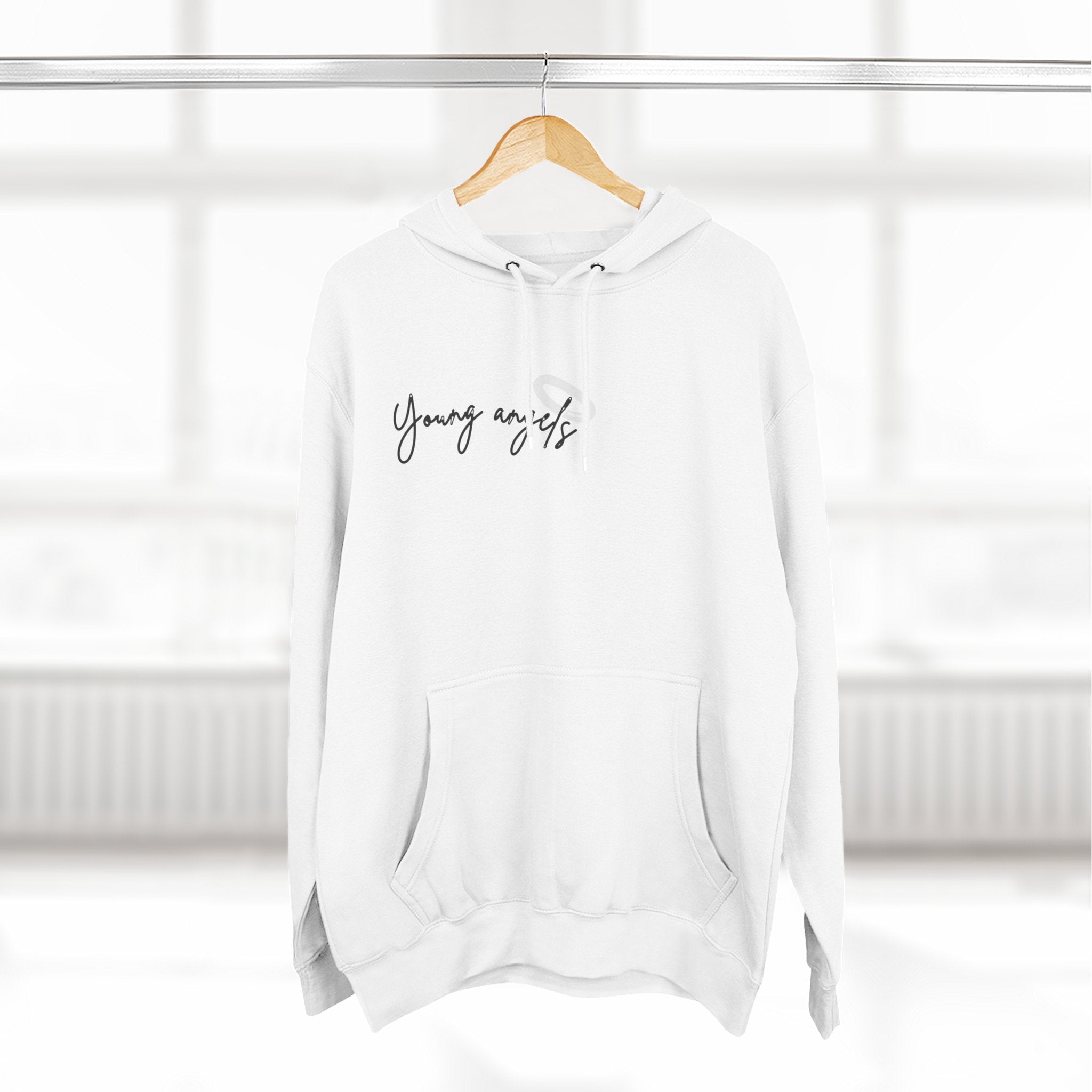 Minimal "Young & Free" Hoodie — Soft Fleece Pullover